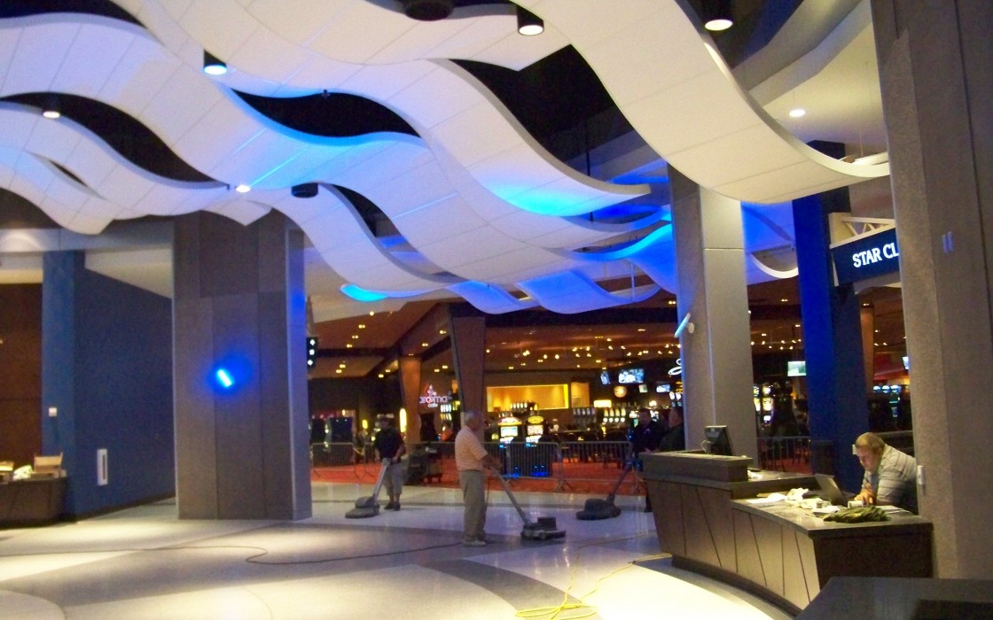 Casino interior with blue lights